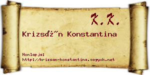 Krizsán Konstantina névjegykártya